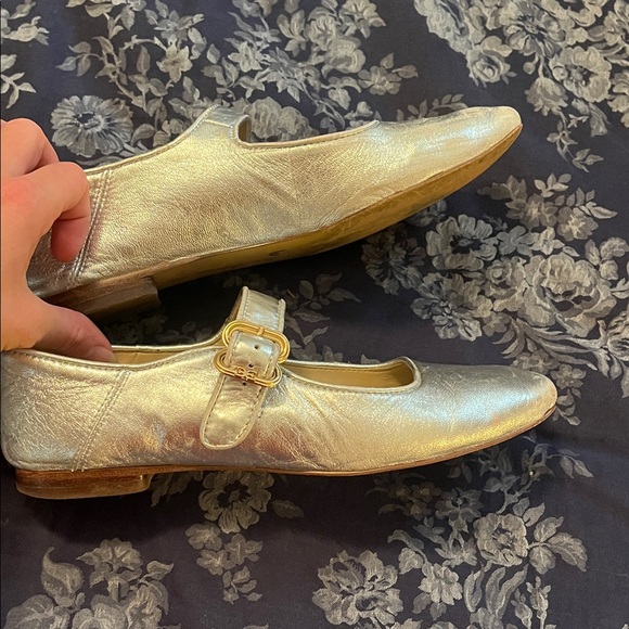 Sam Edelman Silver Mary Jane Flats 5.5 - Picture 4 of 7